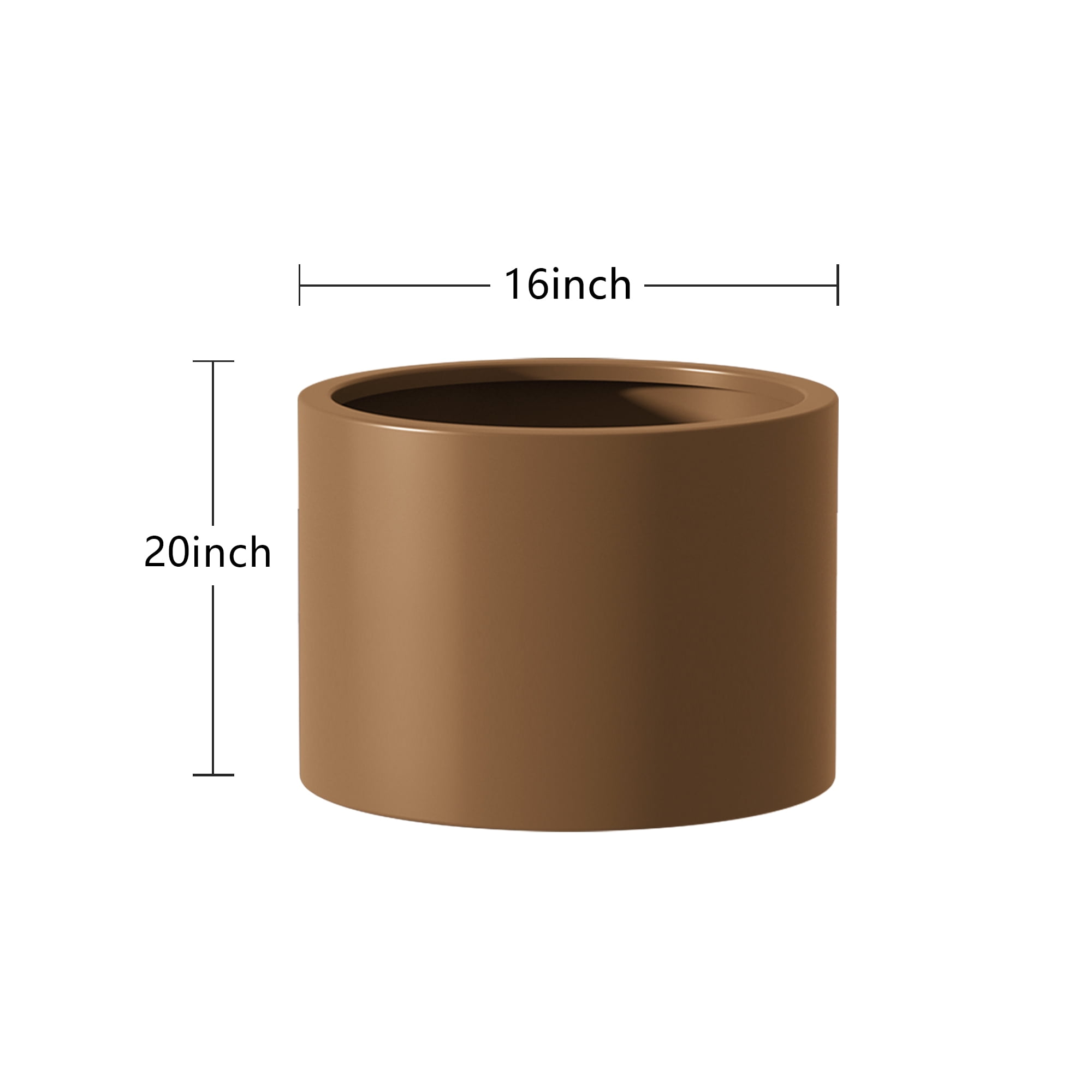 MAYEERTY 16*20" Outdoor Plant Pot, Heavy Duty Metal Rustproof Planters, Planter Box for Vegetables & Flowers, Brown