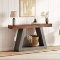 thumbnail image 2 of Kojooin 55 Inch Farmhouse Console Table, 2-Tier Narrow Entryway Table with Storage for Hallway, Foyer or Living Room, 2 of 7