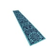thumbnail image 5 of 2' x 13' Turquoise Blue Floral Rectangular Rug Runner, 5 of 6