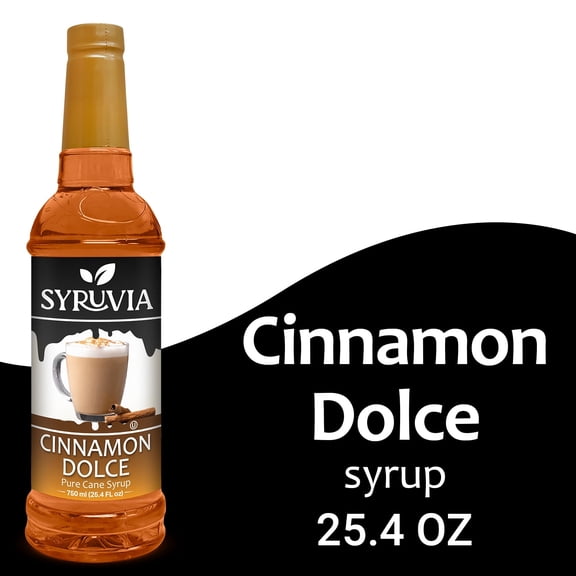 Syruvia Cinnamon Dolce Syrup Pure Cane Coffee Flavoring Syrup, 25.4 fl Oz