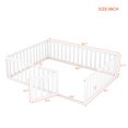 thumbnail image 4 of Bellemave Queen Size  Floor Bed with Fence and Door, Wood Montessori Bed Frame, Floor Bed Frame, Slats Not Included (Queen,White), 4 of 13