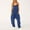 Blue, variant on MSJUHEG Jumpsuits For Women One Piece Jumpsuits For Women Jumpsuit Spaghetti Straps Wide Leg Romper V Neck Spaghetti Straps Romper Sleeveless Long Jumpsuit Womens Jumpsuit Blue Xl
