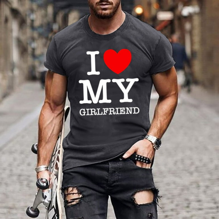 VSSSJ Valentine's Day Shirts for Men Regular Fit I Love My