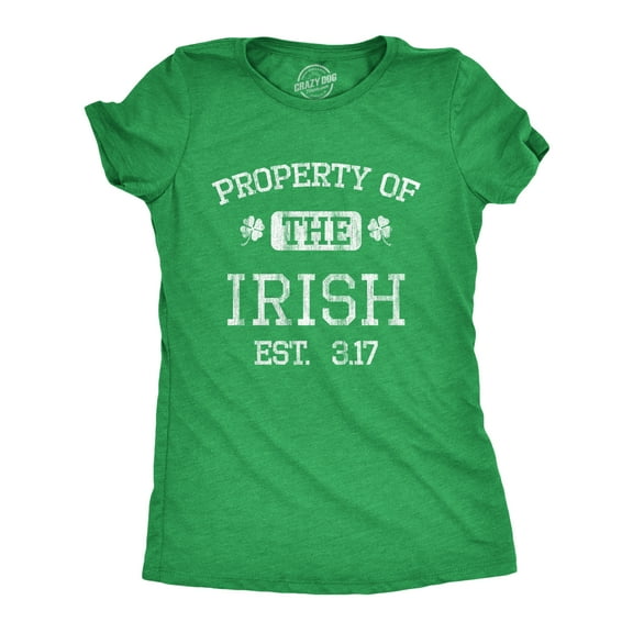 Womens Property of The Green T Shirt Funny St Patricks Day Cool Saint Paddy Tee Outfit Graphic Womens Graphic Tees