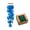 blue, variant on Solange & Frances Rainbow Capiz Shell Wind Chimes, 26" Teakwood Coastal Garden & Patio Decor