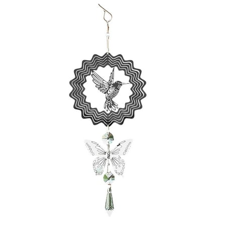 

BNisBM Wind Outdoor 29cm/11.4inch Stainless Steel 3D Heart Wind With Butterfly Pendant 360° Rotating Garden For Yard Balcony Decor Breakthrough