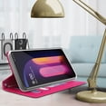 thumbnail image 3 of Case for LG V60, [Pink] Infolio Wallet Credit Card Slot ID Cover, View Stand [with Wrist Strap Lanyard] for LG V60 ThinQ Phone, 3 of 6