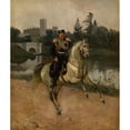 thumbnail image 2 of Nikolay Shilder 12x14 Black Ornate Wood Framed Double Matted Museum Art Print Titled: Portrait of Alexander III on Horseback at Gatchina, 2 of 5