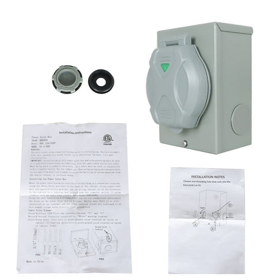 SEBLAFF Generator Cord Generator Power Inlet Box 50 Amp 3 Prong NEMA SS2-50P 125/250V