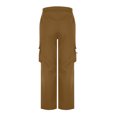 thumbnail image 4 of Chiccall Mens Cargo Pants with Zipper Pockets Elastic Waist Drawstring Training Sweatpants Loose Summer Beach Joggers Brown XL, 4 of 5