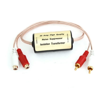 Audio Filter - Unique Bargains Double Channel RCA Plug Audio Stereo Noise Reducer Filter 20A for Auto Car