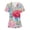 Cyan, variant on Scrub Tops Women 2026 Nursing V Neck Short Sleeve Vintage Floral Print Tops Cotton Soft Stretch T-Shirts Fashion Clothes with 3 Pockets Royal Blue 4XL