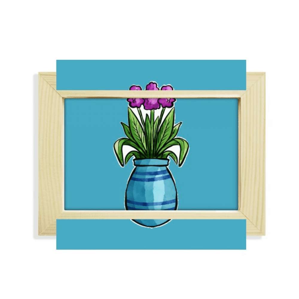 Purple Potted Flower Simple Desktop Decorate Photo Frame Picture Art