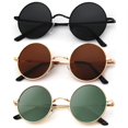 thumbnail image 1 of Gafas de sol KALIYADI redondas polarizadas retro de metal UV400 47 mm, 1 of 7