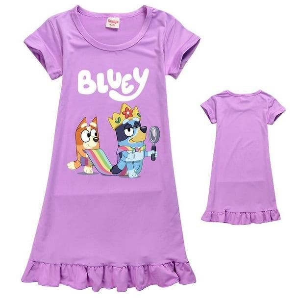 5 12 Years Kids Girls Bingo Bluey Cartoon Sleepwear Pajamas Nightgown Short Sleeve Pajamas Pajamas Dresses Walmart