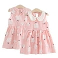 thumbnail image 3 of KYAIGUO Kids Toddler Girls Summer Vest Dresses Baby Floral Sleeveless Cotton Dress Lapel Dress Casual Mid-Length Tank Dresses Skirt,Sizes 1-6T, 3 of 8