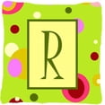thumbnail image 1 of Carolines Treasures CJ1010-RPW1414 Lettre R Monogramme Initial - Vert Décoratif Intérieur & Extérieur Tissu Oreiller, 1 of 4