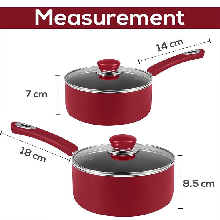 Non Stick Sauce Pan 18cm Glass Lid