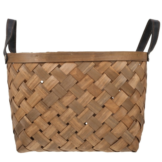 1Pc Hand Woven Storage Basket Brown 30X21X19Cm For Homeowners Friends