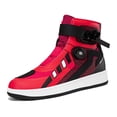 thumbnail image 3 of Bottes et Chaussures de Moto Toutes Saisons pour Hommes et Femmes, Rouge Rose, 45, 3 of 14