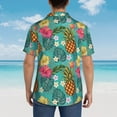 thumbnail image 4 of Susaid Pineapple Print Short Sleeve Shirts Button Down Casual Shirts Summer Beach Aloha Button Down Short Sleeve for Men ,Large, 4 of 7