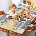 thumbnail image 2 of Black and White Geometric Boho Pattern Summer Placemats Table Placemats Set Of 4-Linen Kitchen Washable Placemats Table Mats 11.8"x17.7"Non-Slip Heat Resistant, 2 of 6