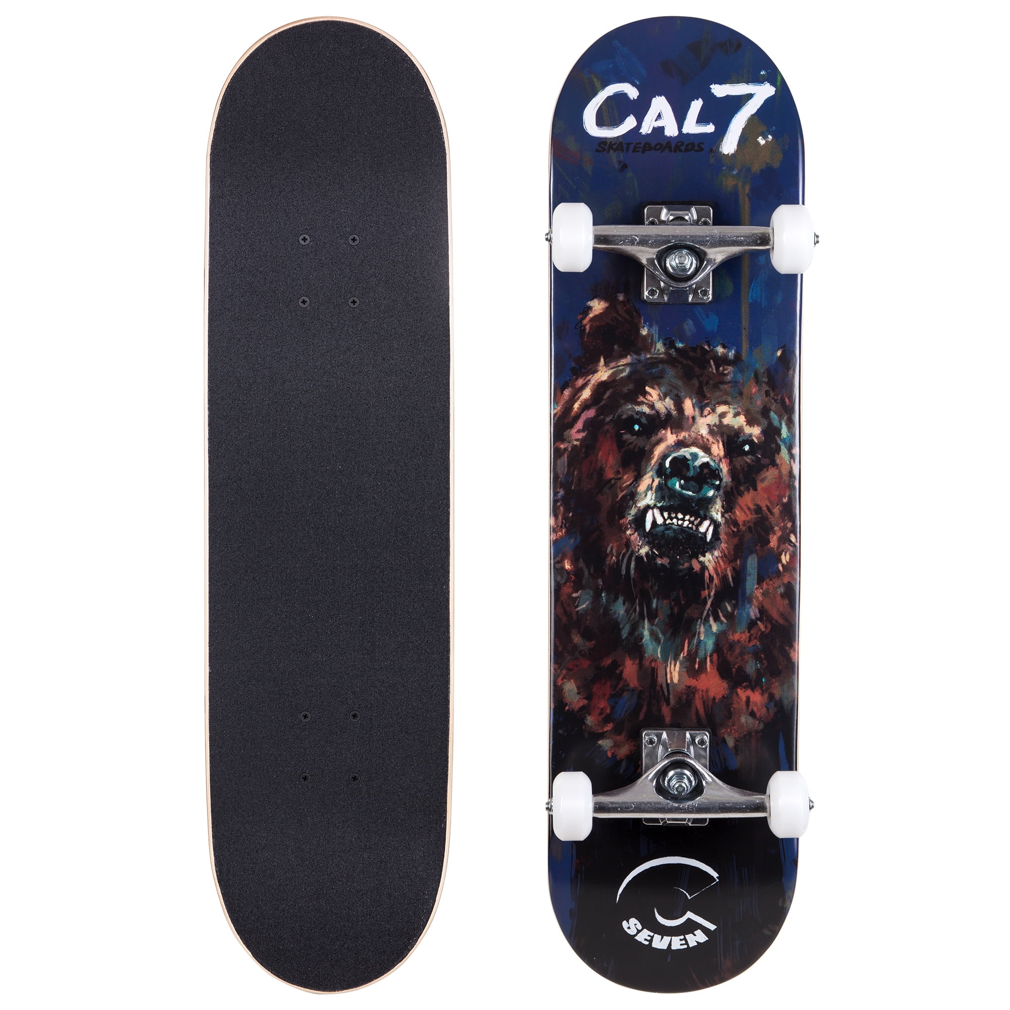 Cal 7 Complete 8 Inch Savage Bear Skateboard, with 5.25 Inch Trucks &amp; 100A Wheels for Kids &amp; Adults