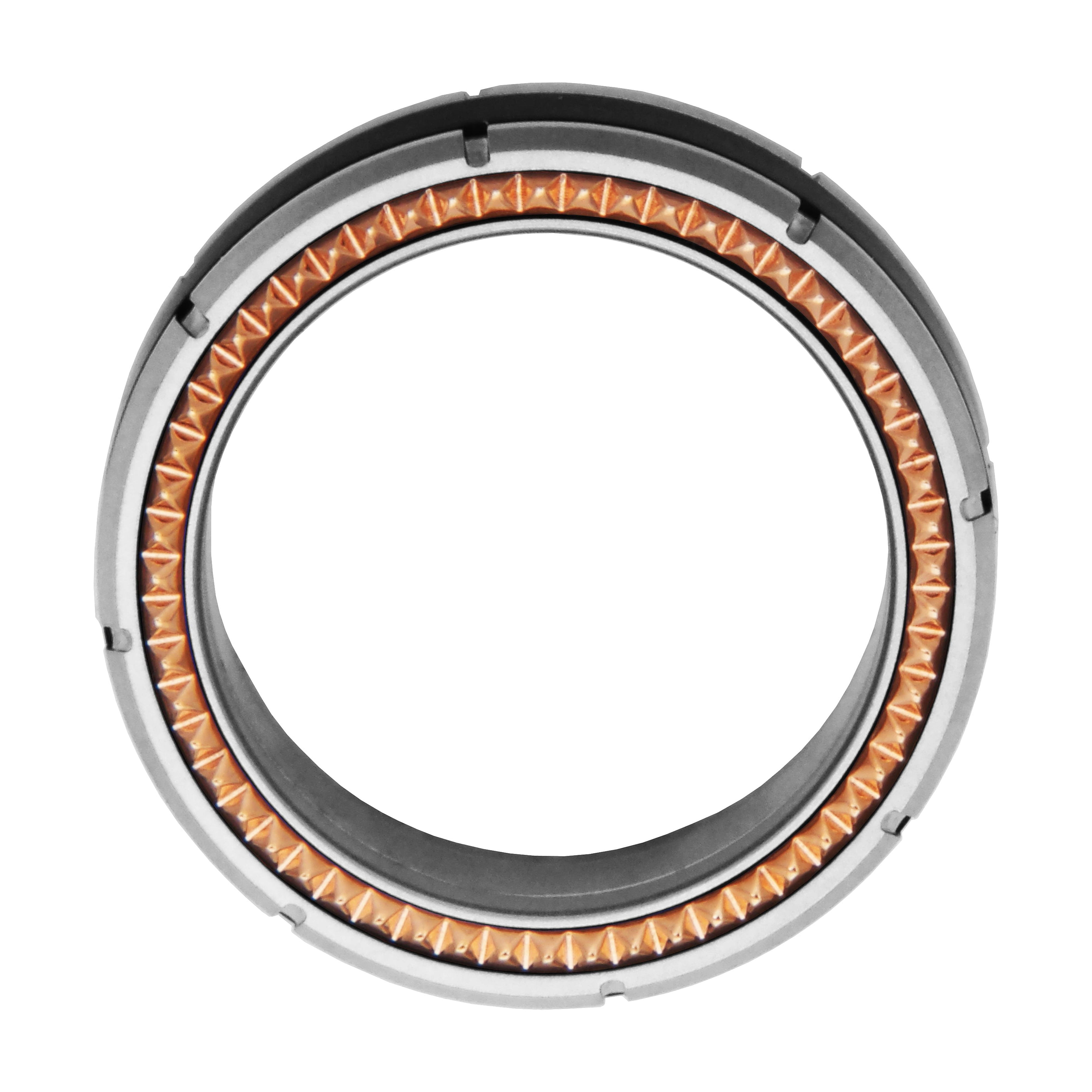 Men's Black and Sandblast Finish Sapphire Tungsten 8mm, IP Rose Gold and Steel Strips Interior and Edge Comfort Fit Wedding Band, Size 10.5