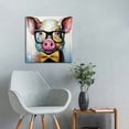 thumbnail image 4 of JEUXUS Hand Painted Cute Pig with Glasses Canvas Oil Paintings for Living Room Modern Art for Wall Decor Home Animals Canvas Wall Art for Bathroom, 4 of 4