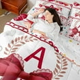 thumbnail image 4 of Castle Fairy Female Men Personalized Initial A Twin Bedding Sets 7-Piece,Romantic Love Heart Bedding Comforter Set Microfiber,Cute Ribbon Bow Knot Breathable Sheet Sets,Microfiber Bedroom Decor, 4 of 8