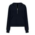 thumbnail image 6 of Huesdet Womens 2024 Fall Sweatshirt Half Zip Collar Pullover Oversized Long Sleeve Jacket(Navy,M), 6 of 6