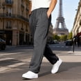thumbnail image 6 of Satingcolo Mens Baggy Sweatpants Open Bottom Fleece Workout Casual Joggers Elastic Waist Drawstring Wide Leg Pants with Pockets,Dark Gray L, 6 of 6