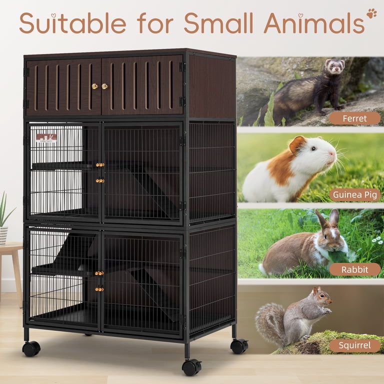 54 Inch Pet Enclosure Yaheetech 2-Story Small Animal Cage - 54 Inch ...