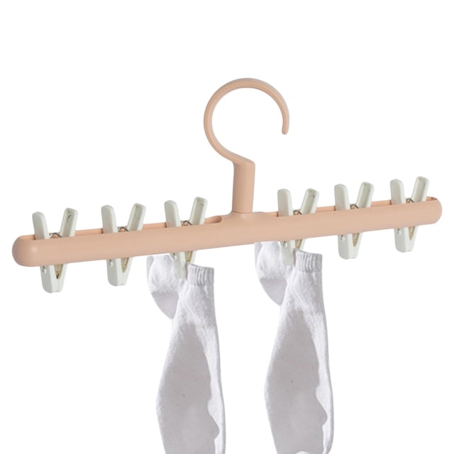 Organizador de perchas de ropa portátil Macarena Antideslizante Polipropileno Ahorro de espacio multifuncional para Máscaras Ropa interior Rosa blanco