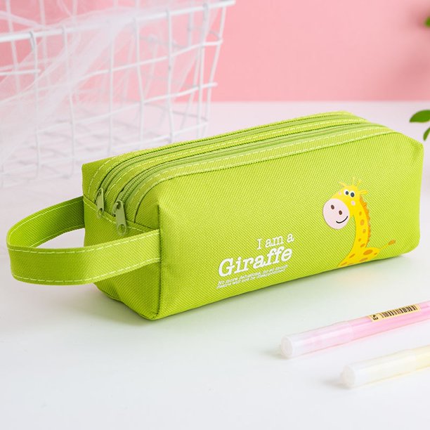 Estuche de lápices portátil de astronauta espacial, bolsa de papelería de dibujos animados para niños, bolsa de almacenamiento de gran capacidad, bolsa de lona para estudiantes escolares hola suerte unisex