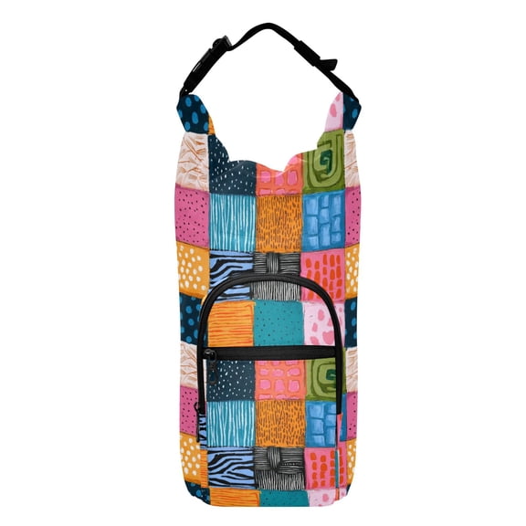 Iauyy Adjustable Strap Water Bottle Carrier Holder Pouch Bag for Outdoor Hiking Sports, Interesting Art, 20-40oz