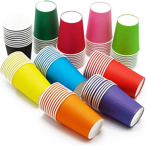 Juego de 100 vasos de cartón, vasos de papel para bodas para dibujo infantil, material artesanal, vasos desechables biodegradables ecológicos, fiesta de vacaciones DIY JAMW Sencillez