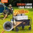thumbnail image 2 of Collapsible Folding Wagon, 220 lbs Capacity All-Terrain Beach Wagon with 5in Wheels, Heavy-Duty Foldable Cart with Drink Holders, Ideal for Camping, Shopping, and Outdoor Adventures, 2 of 7