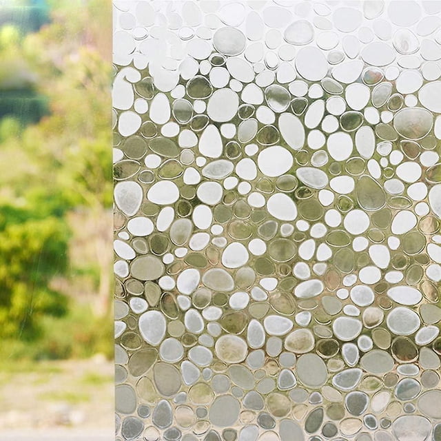 Película de vidrio para ventana, decoración de pared, patrón de adoquines, papel tapiz electrostático, 45x100cm