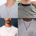 thumbnail image 5 of Cross Necklaces Gifts for Men, Silver Cuban Link Chain Necklace Gifts for Dad Son Grandson Uncle Nephew Boyfriend, 5 of 8