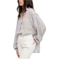thumbnail image 1 of Free People Headed to the Highlands Blusa con botones para mujer, gris, mediano Free People Abotonar, 1 of 2