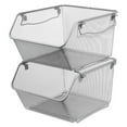 thumbnail image 2 of Alera Wire Mesh Stacking Shelving Bins, 12 x 15 1/4 x 8 5/8, Silver, 2/Set, 2 of 2