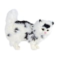 thumbnail image 2 of Figura de gato de imitación, adorno de peluche decorativo coleccionable realista negro blanco, 2 of 9