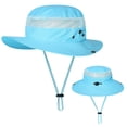 thumbnail image 4 of yeacher UV-Protection Quick-Dry Fishing Hat in Sky Blue - Lightweight Nylon, Adjustable Fit, Wide Brim for Outdoor Activities, 4 of 7