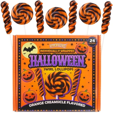 Halloween Swirl Lollipops, Trick or Treat Candy, 24 Count, 10.16 Ounce Box