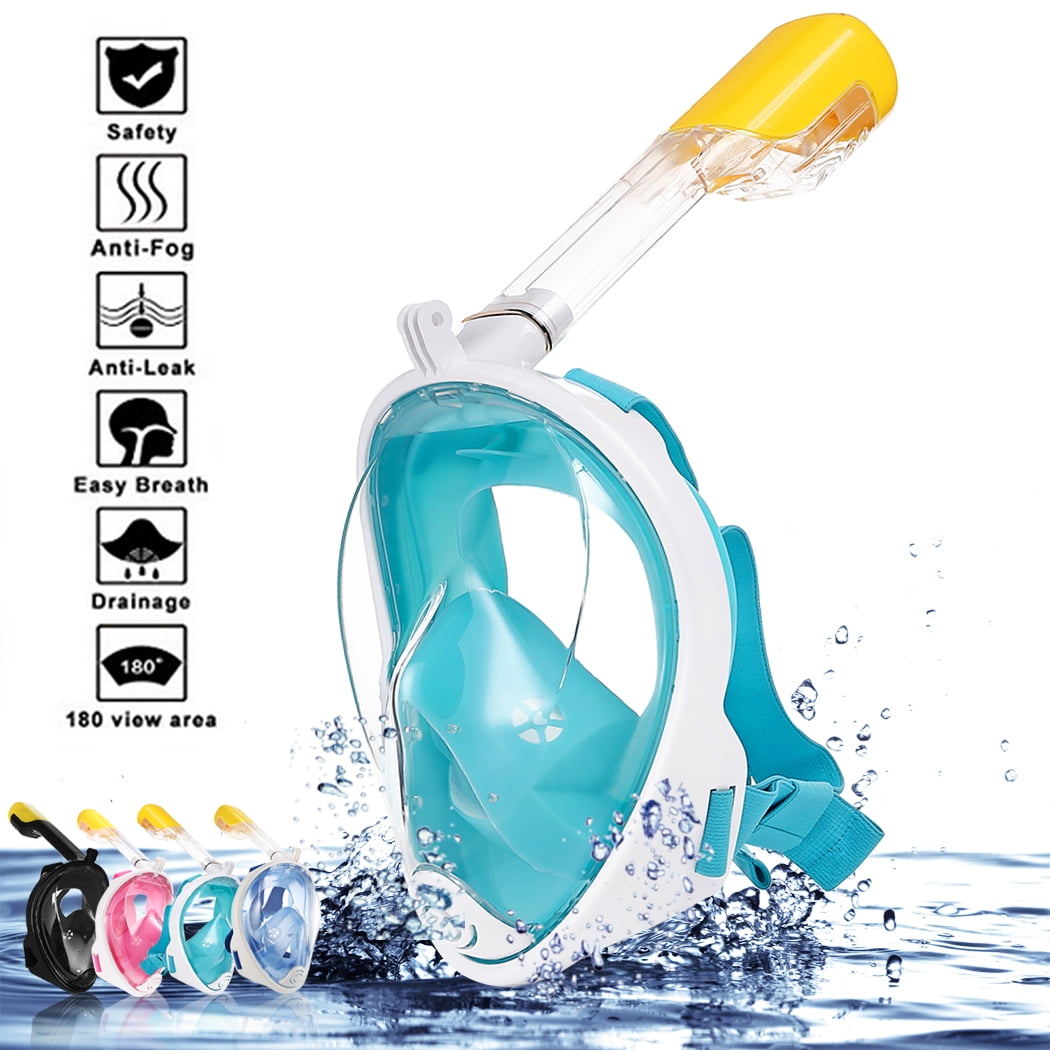 Snorkel Mask, Outgeek View Anti-fog Silicone Dry Top Snorkeling Mask Full Face Diving Mask for Adults Youth by Outgeek