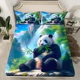thumbnail image 2 of Feelyou Black White Panda Queen Sheet Sets for Teens, Kawaii Jungle Wildlife Flat Sheet, Kawaii Animal Queen Fitted Sheet, Ultra Soft Bedroom Decor, 4 Pieces, 2 of 7