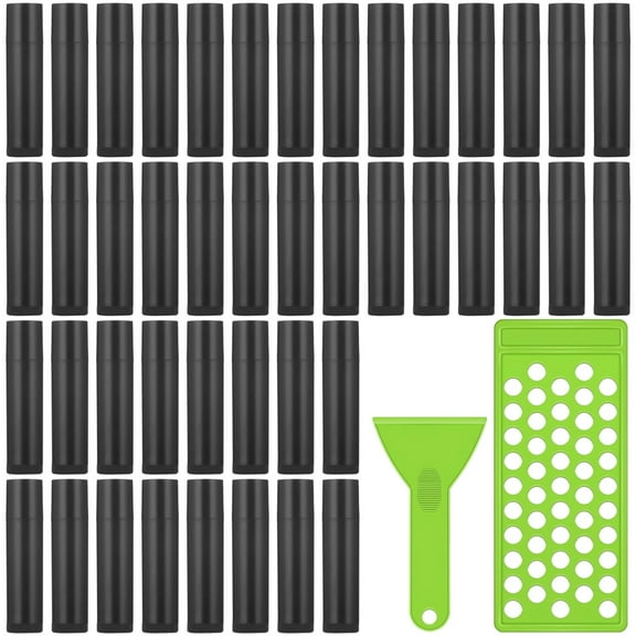 Lip Gloss Making Kit for Women, DIY Lip Balm Making Kit, Includes 100 Black PP Lip Balm Tubes, 2 Filling Tools, Tray with Multiple Slots, Ideal for Homemade Lip Care