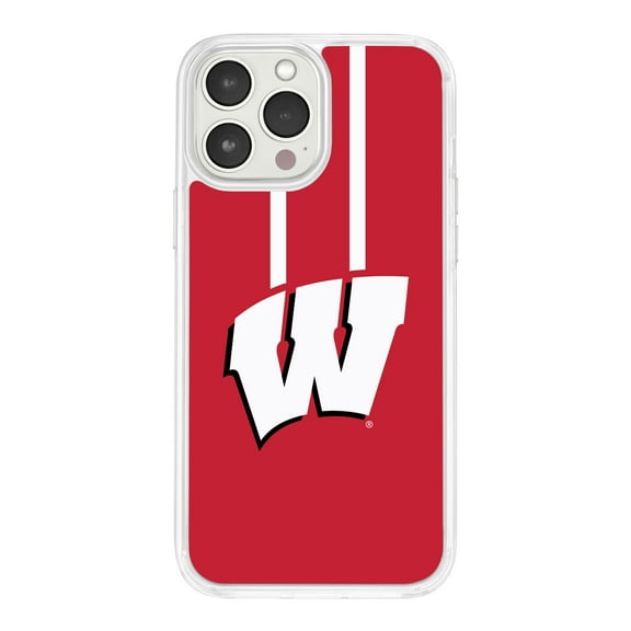 Wisconsin Badgers HD Phone Case Compatible with MagSafe Apple iPhone 16 (Stripe) by Affinity Bands