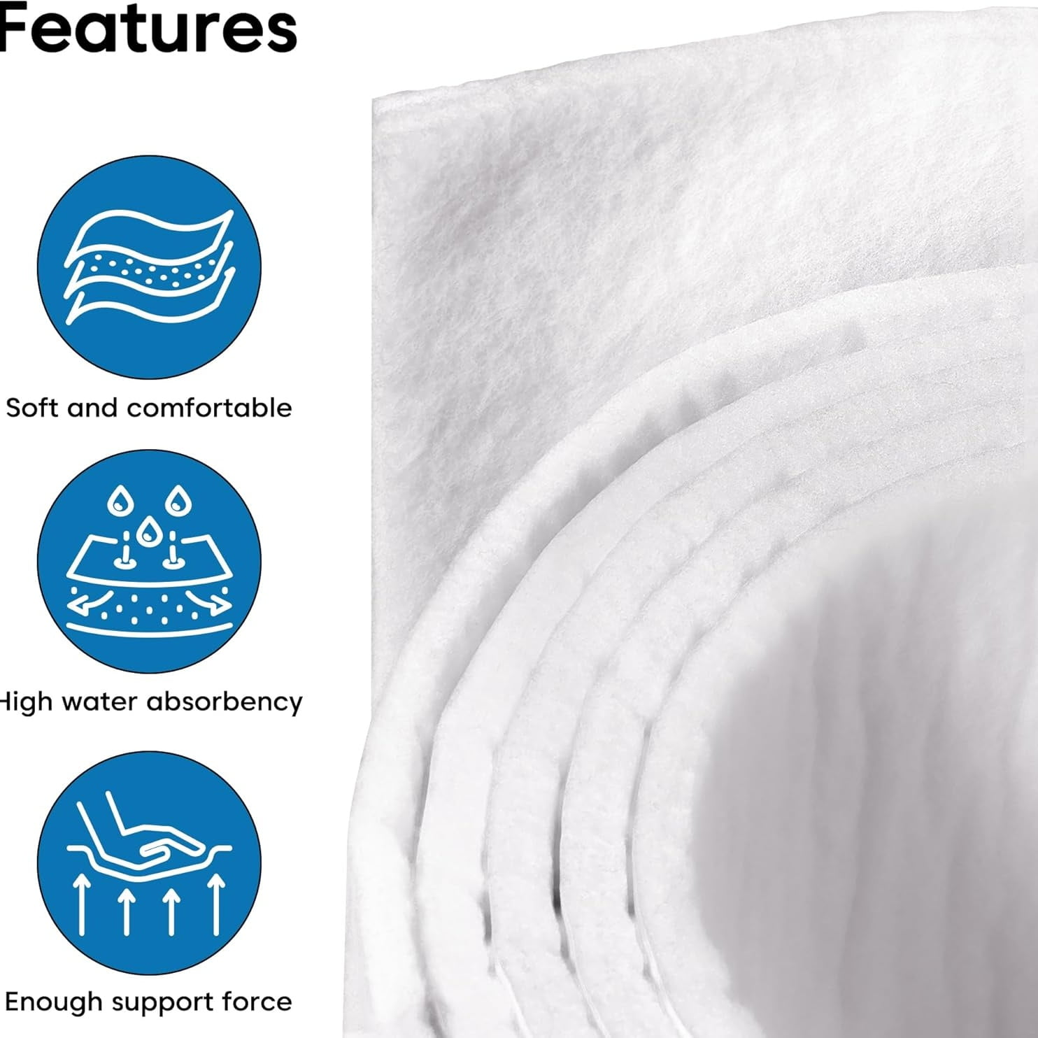 Adhesive Felt Roll with Adhesive Backing,Orthopedic Felt Roll 0.2" x 6" x 2.2yd,Felt Padding Roll for Sports Injured Areas, Ball of Foot Cushion, Blister Pads, Foot Pain, Splints and Casts Pad